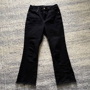 Express Black Cropped Flare Women's Jeans